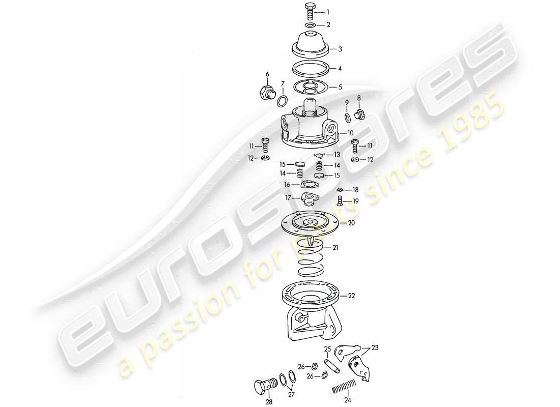 porsche 1964 (356b/356c) pièces individuelles - pour - pompe à carburant schéma des pièces