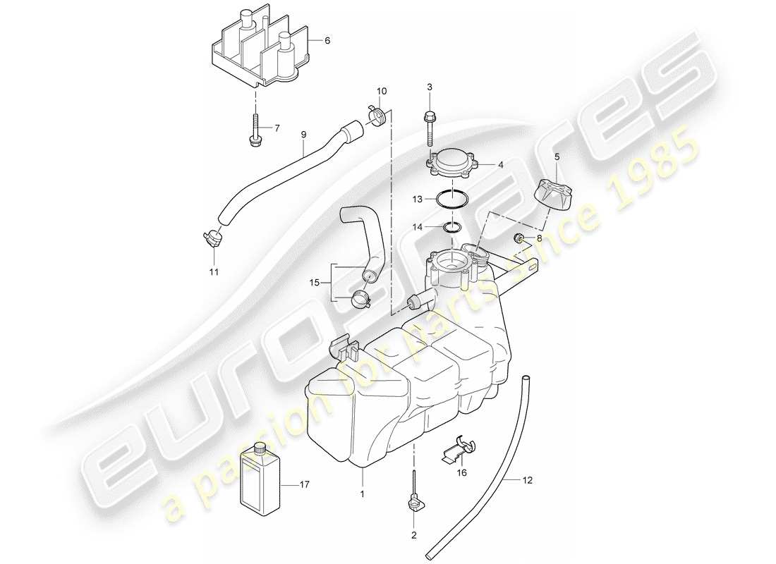 porsche 2005 (997-1) refroidissement par eau 4 schéma des pièces