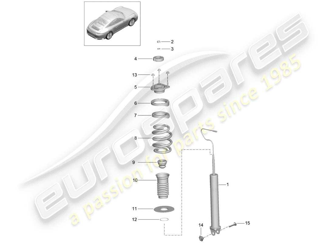 porsche 2020 (991-2) amortisseur schéma des pièces
