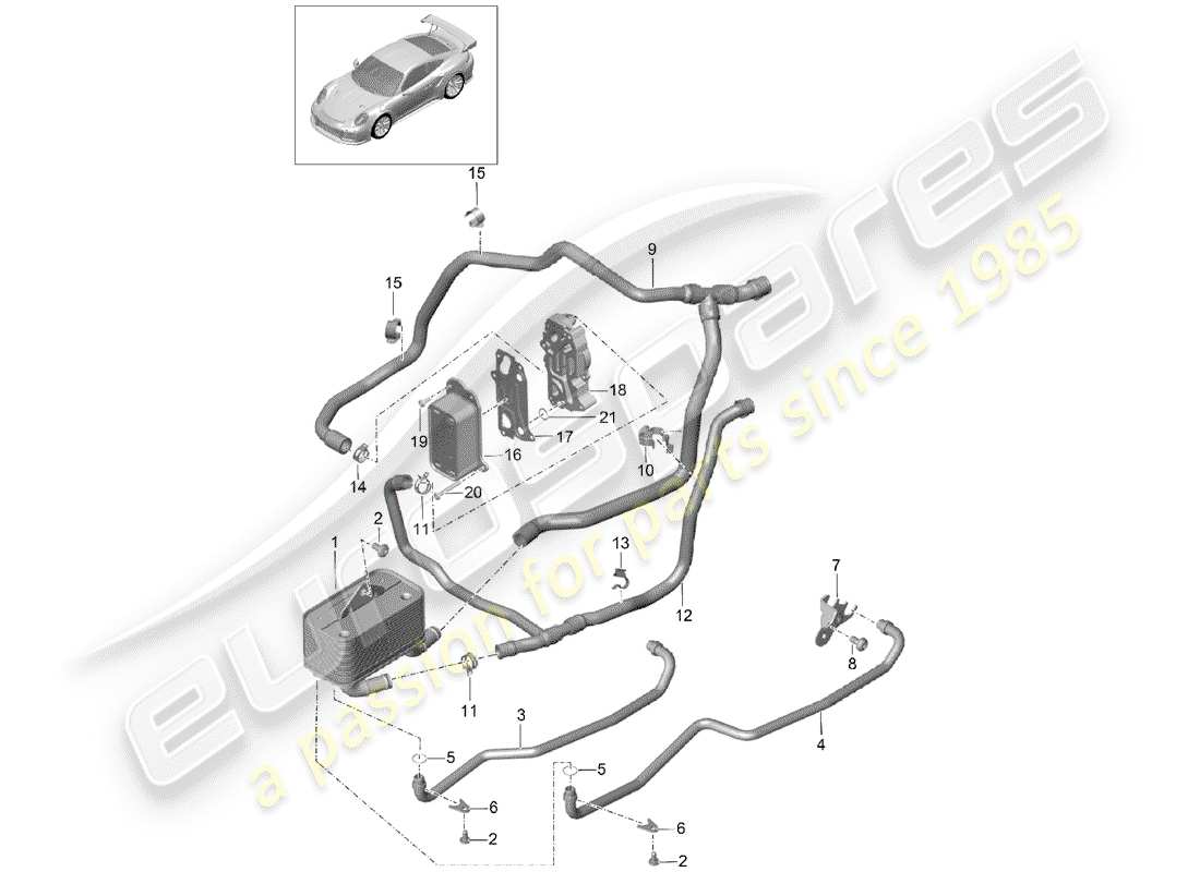 porsche 991 turbo (2020) -pdk-diagramme des pièces