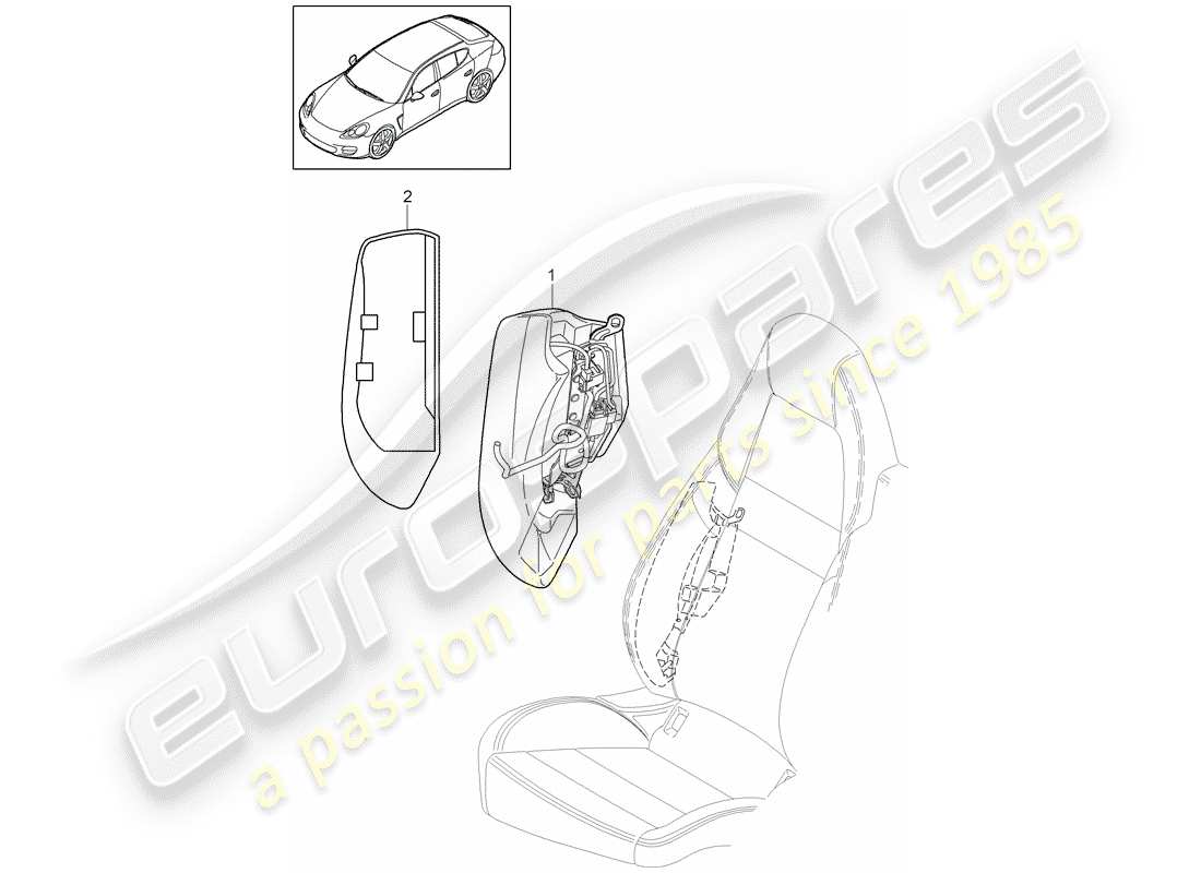 porsche 2010 (panamera 970) panneau latéral schéma des pièces