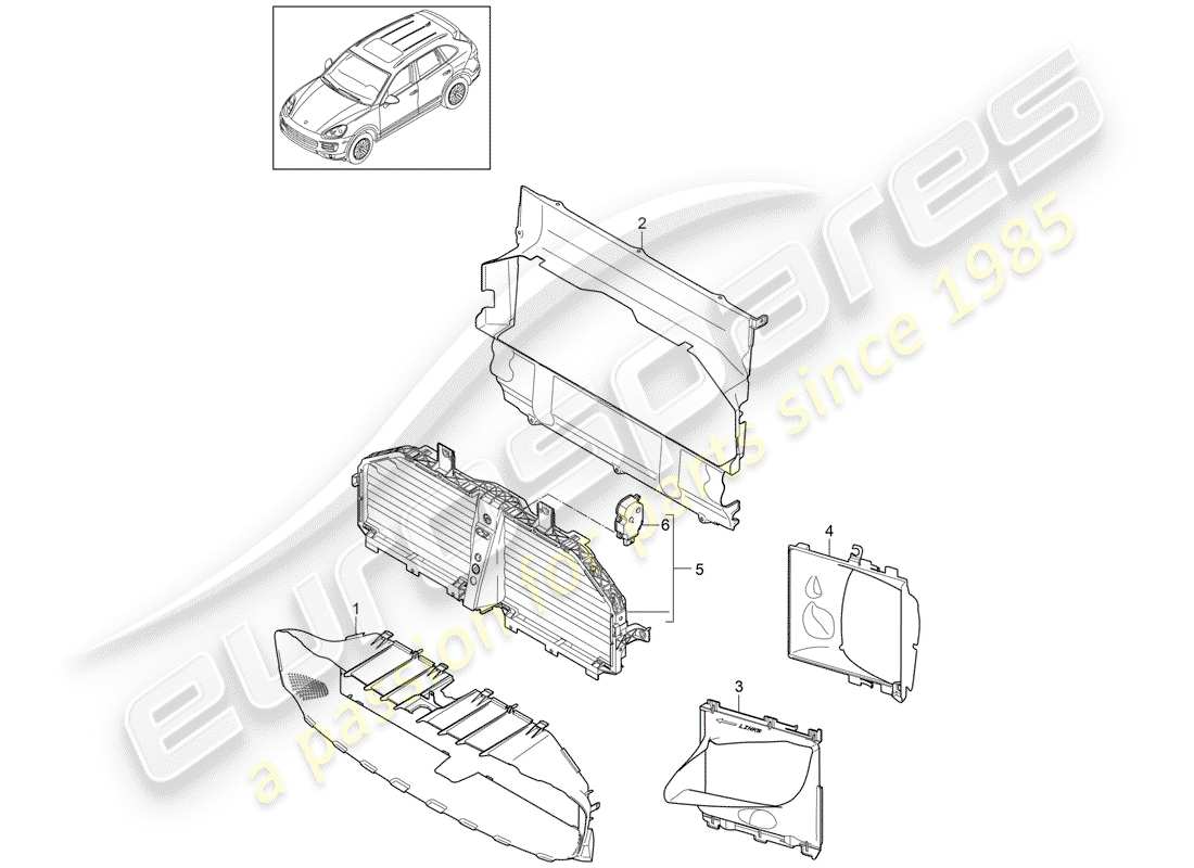 porsche 2011 (cayenne e2 92a) conduit d'air schéma des pièces