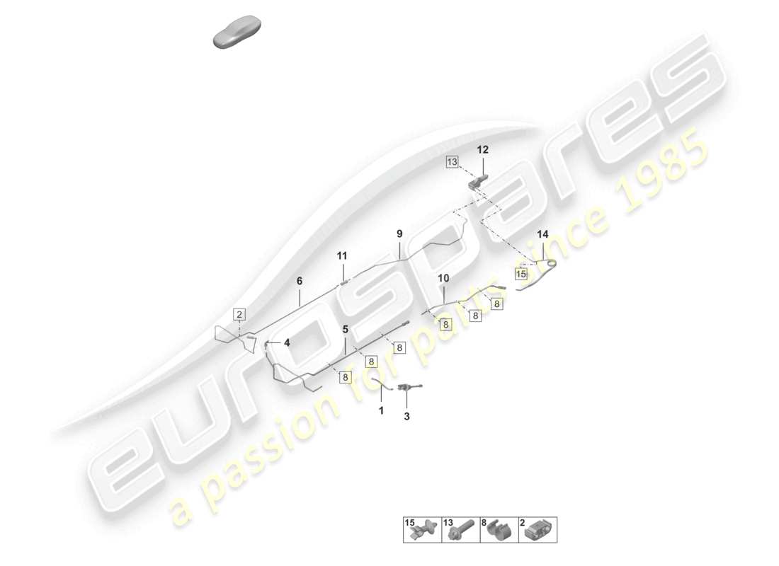porsche 2019 (992-1) accouplement hydraulique maître-cylindre d'embrayage schéma des pièces
