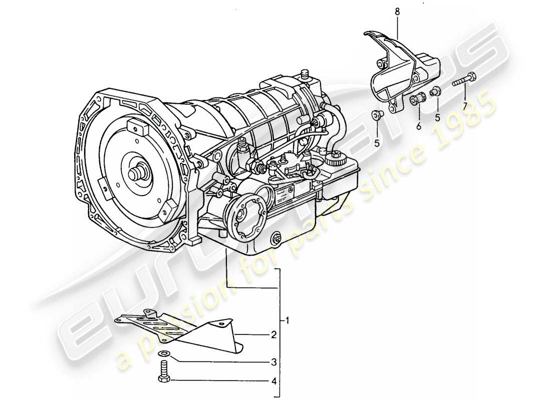 porsche 1994 (968) tiptronic - transmission de remplacement schéma des pièces