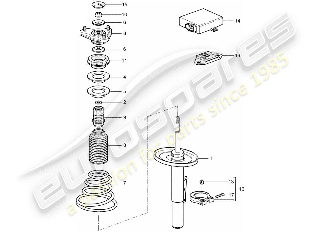 porsche cayman 987 (2007) schéma des pièces de suspension