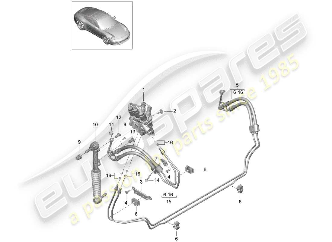 porsche 2015 (991-1) lignes diagramme de pièce