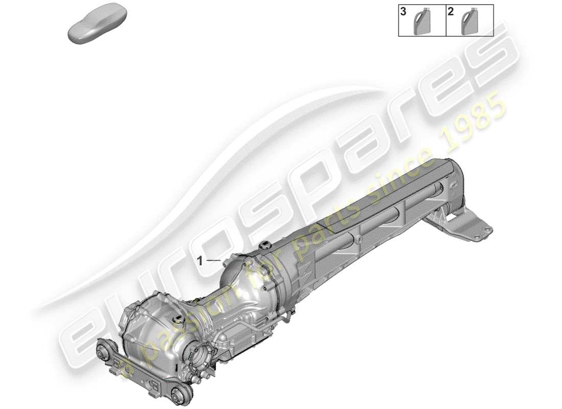 porsche 2019 (992-1) différentiel d'essieu avant schéma des pièces