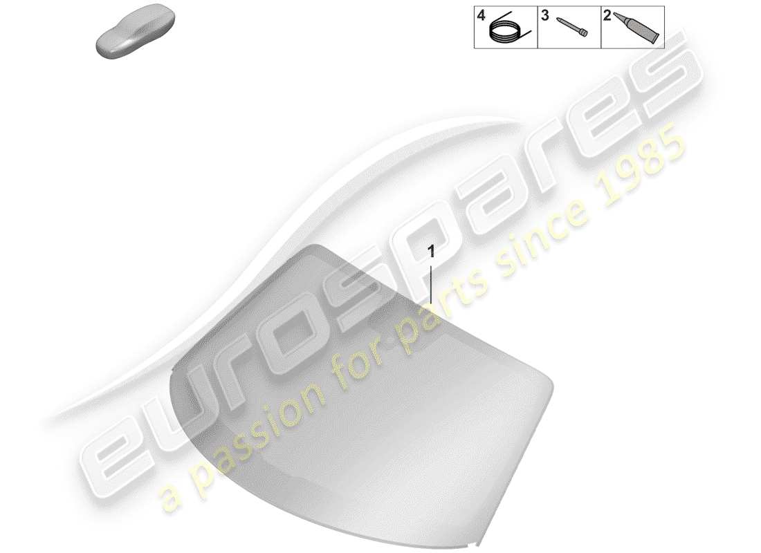 porsche 2019 (992-1) verre de pare-brise schéma des pièces