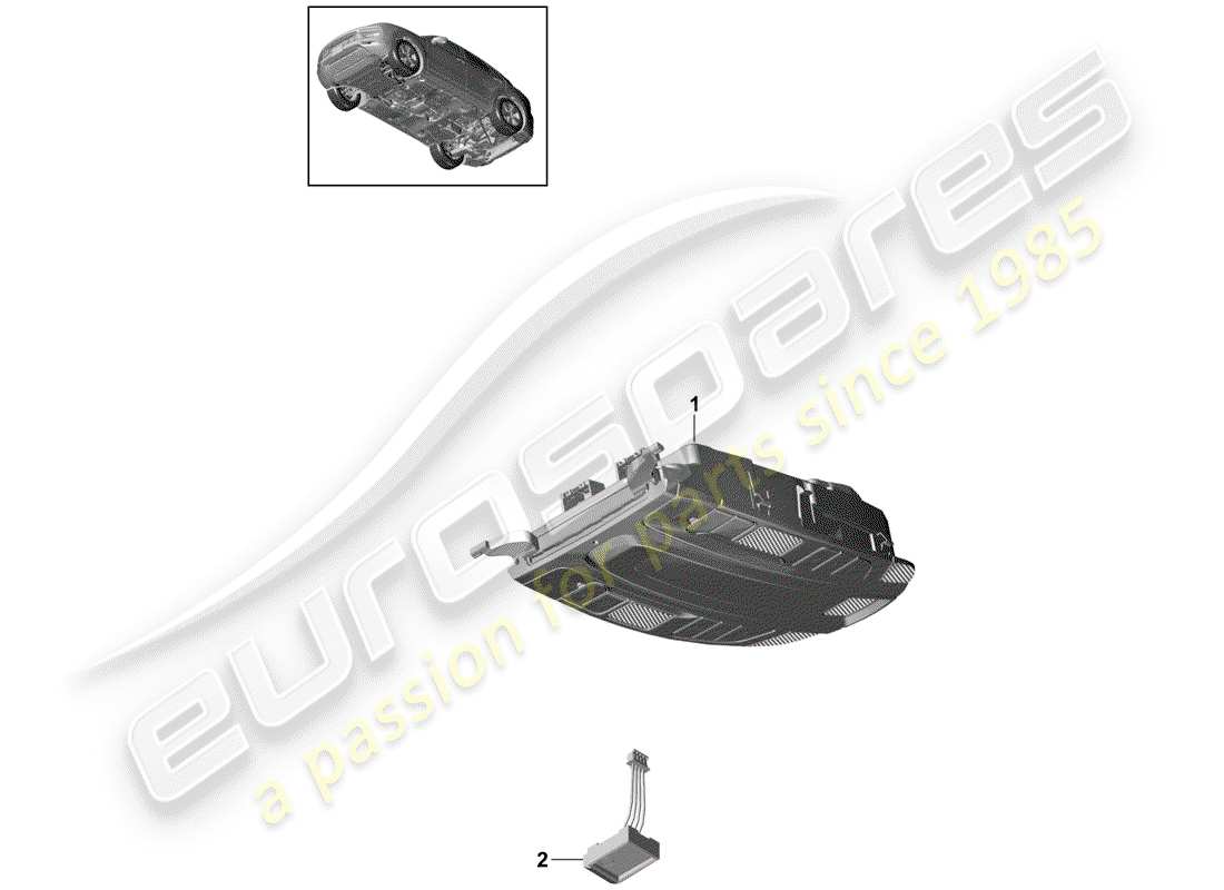 porsche 2020 (cayenne e3 9ya/9yb) schéma des pièces du support