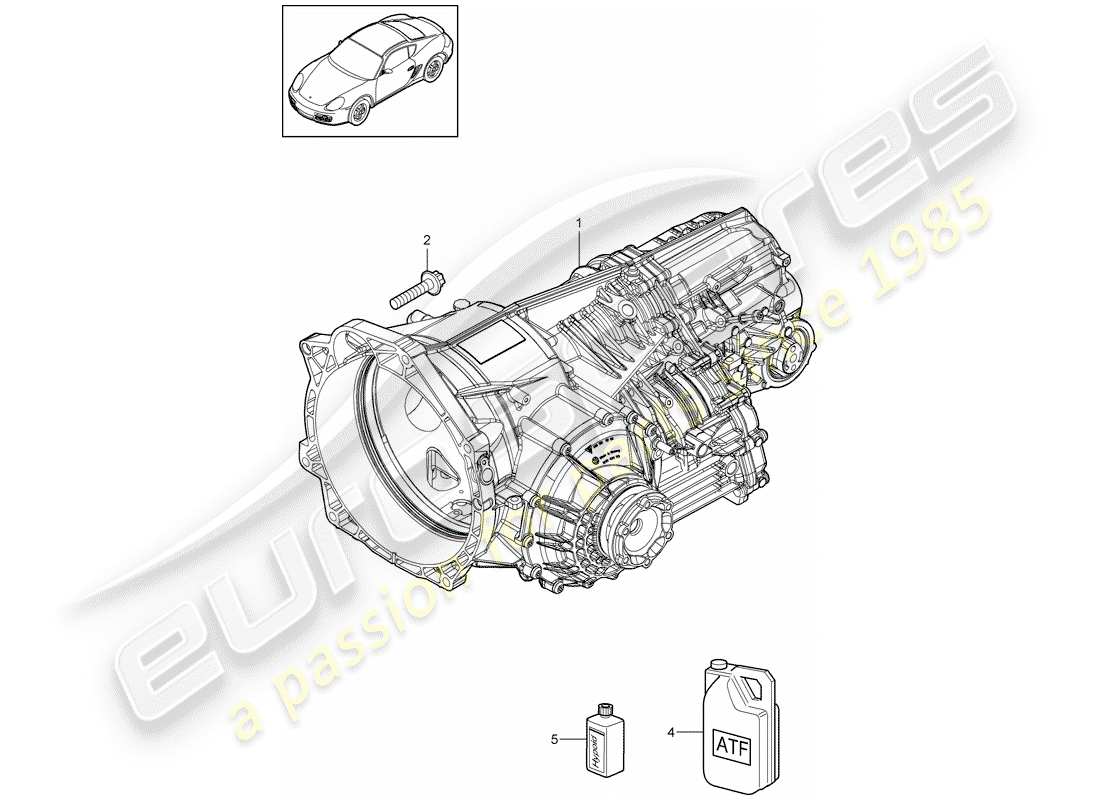 porsche 2011 (987 cayman) -pdk- schéma des pièces