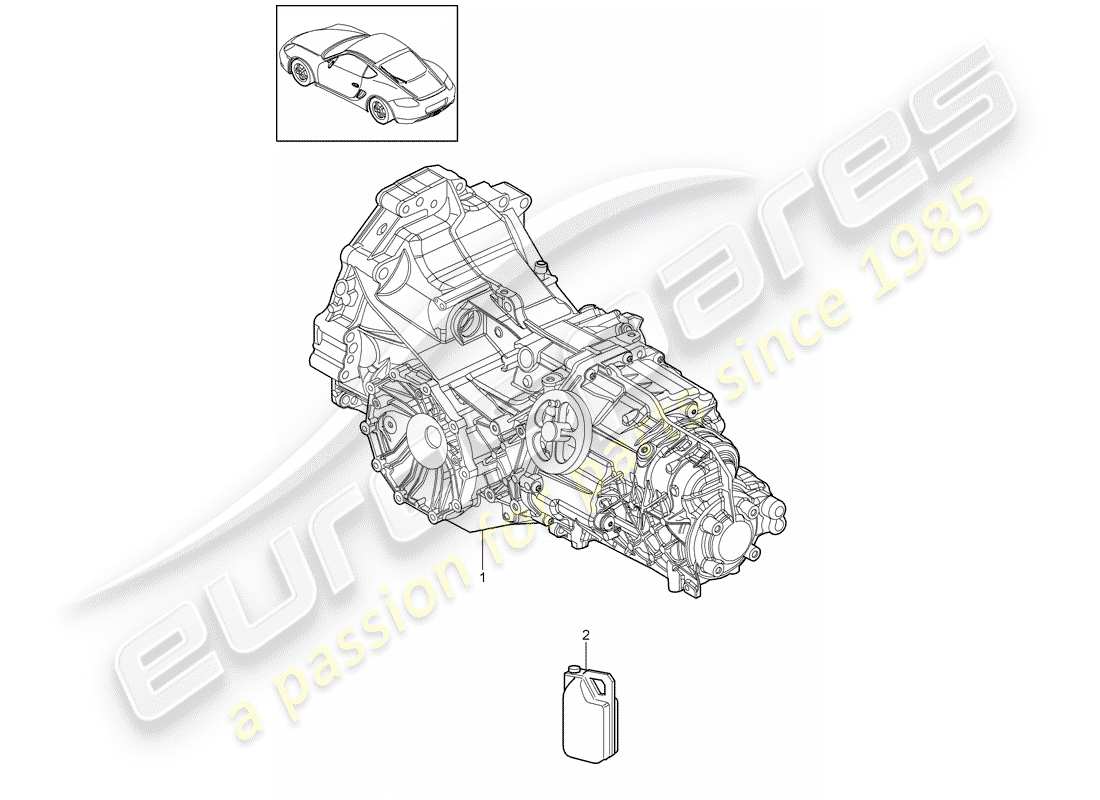 porsche 2010 (987 cayman) transmission de remplacement schéma des pièces