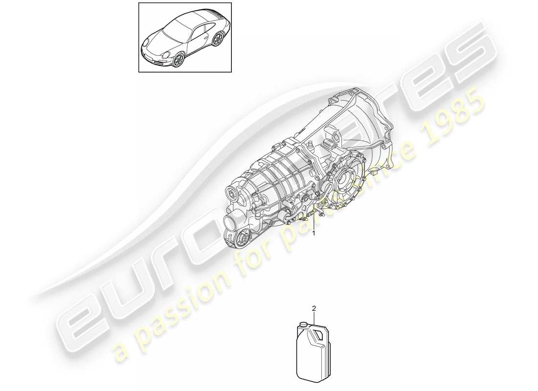 porsche 2012 (997-2) boîte de vitesses manuelle schéma des pièces