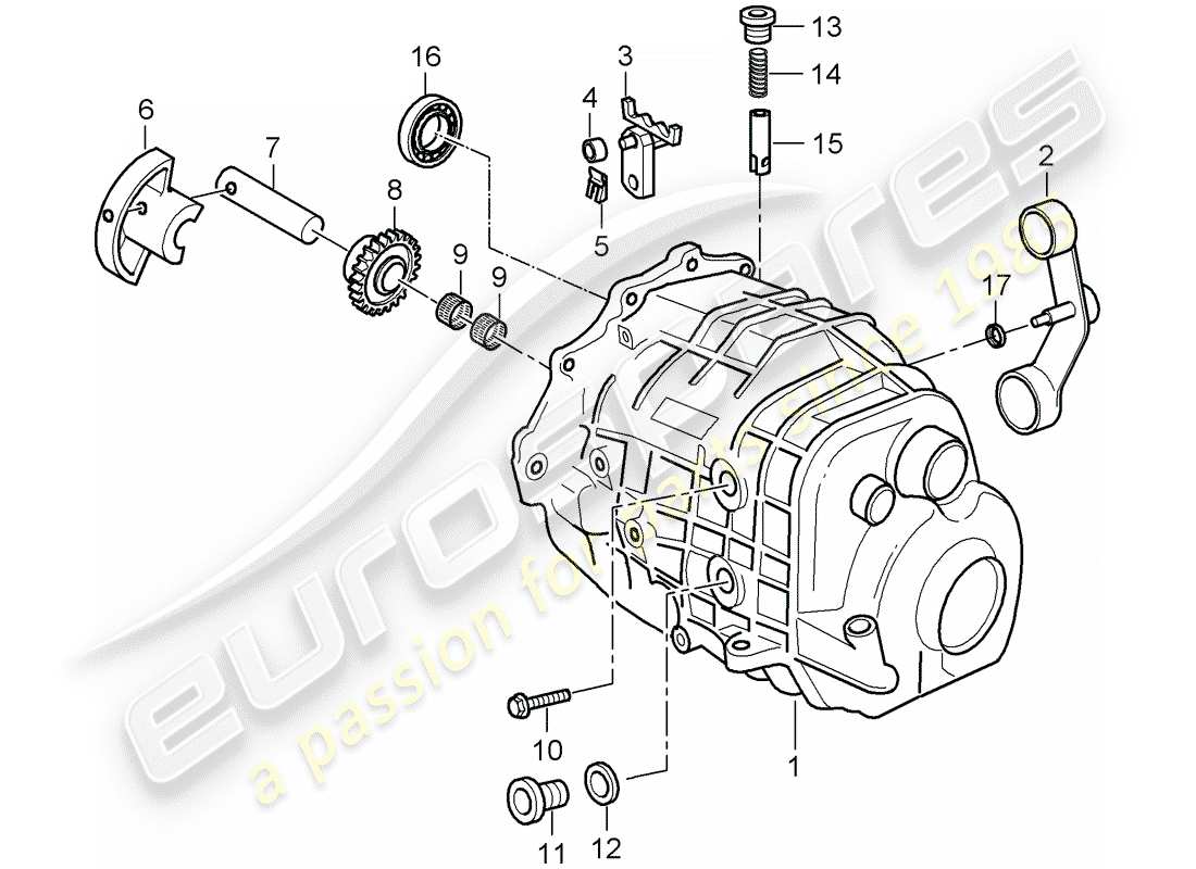 porsche 2000 (986 boxster) carter de transmission - couvercle de transmission schéma des pièces