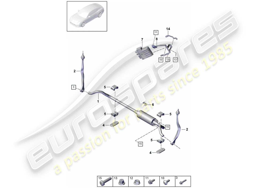 porsche 2019 (panamera 971-1) stabilisateur schéma des pièces
