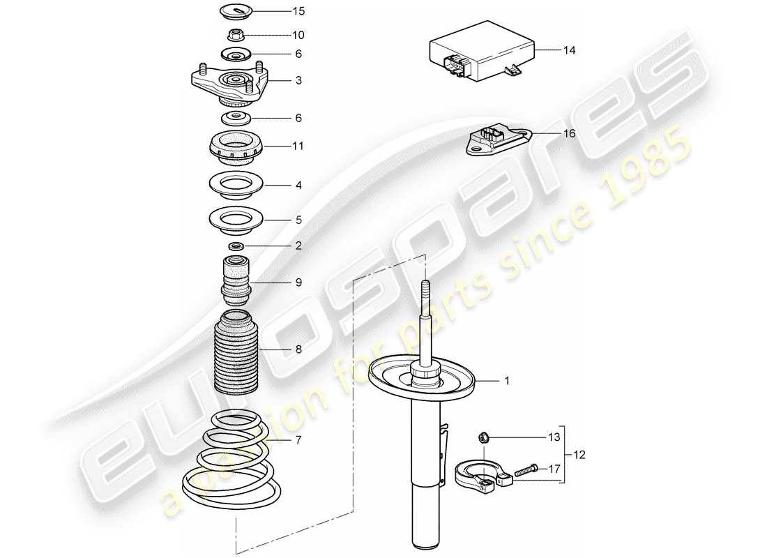 porsche 2006 (987 cayman) suspension schéma des pièces