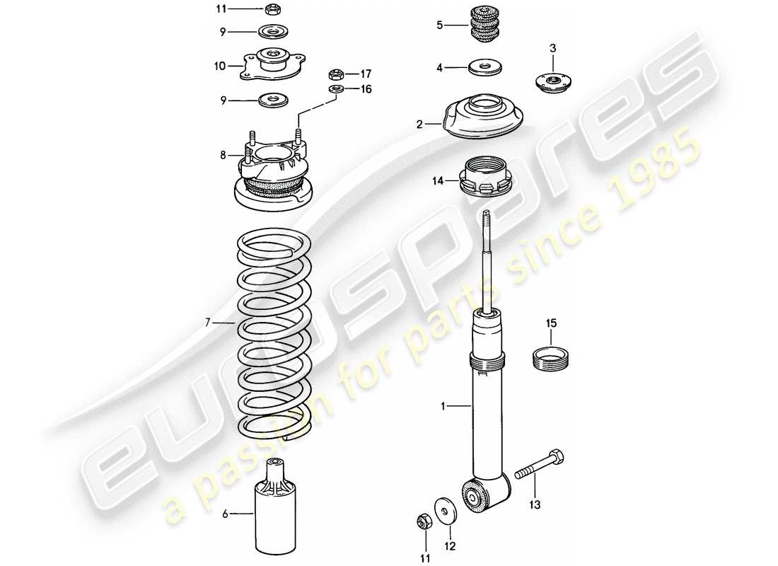 porsche 1986 (928) suspension - essieu avant - d - mj 1986>> - mj 1986 schéma des pièces