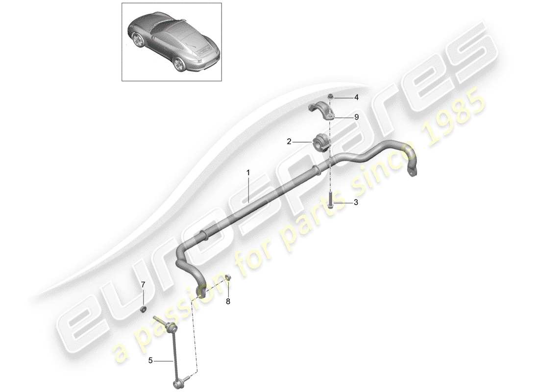 porsche 2012 (991-1) stabilisateur schéma des pièces