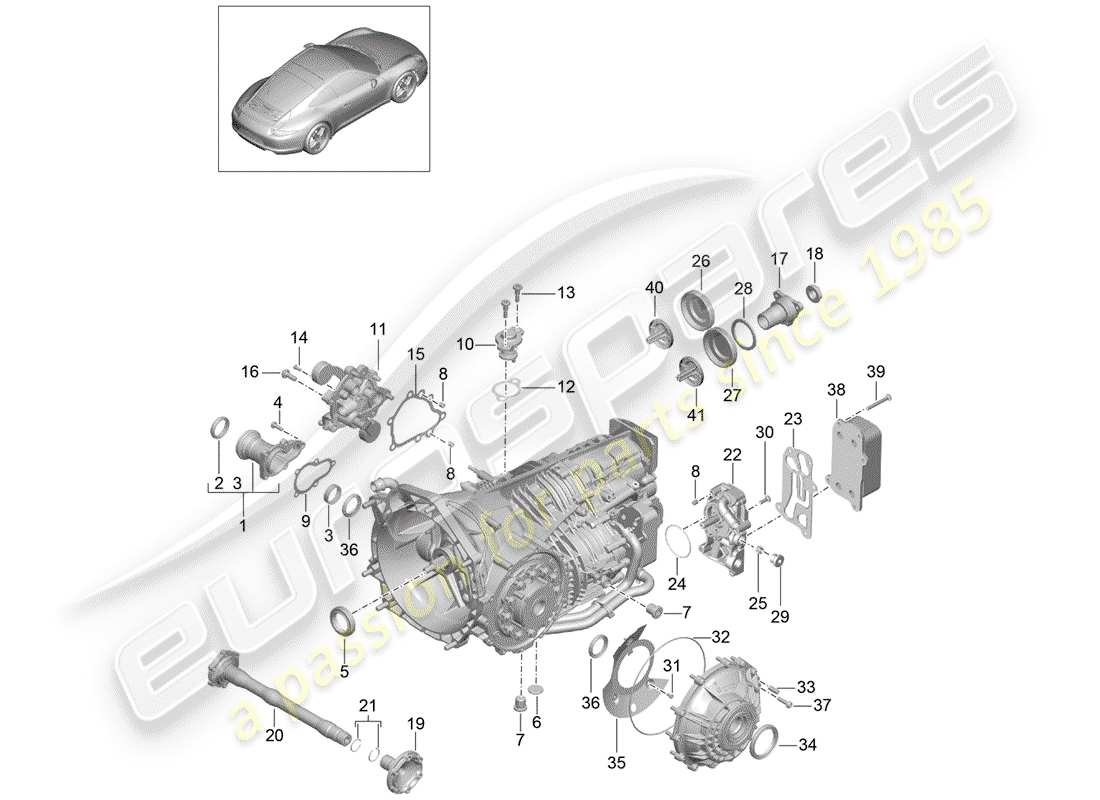 porsche 2012 (991-1) boîte de vitesses manuelle schéma des pièces
