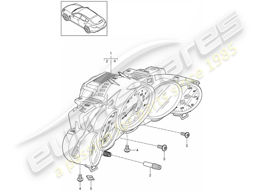 porsche 2014 (panamera 970) instruments schéma des pièces