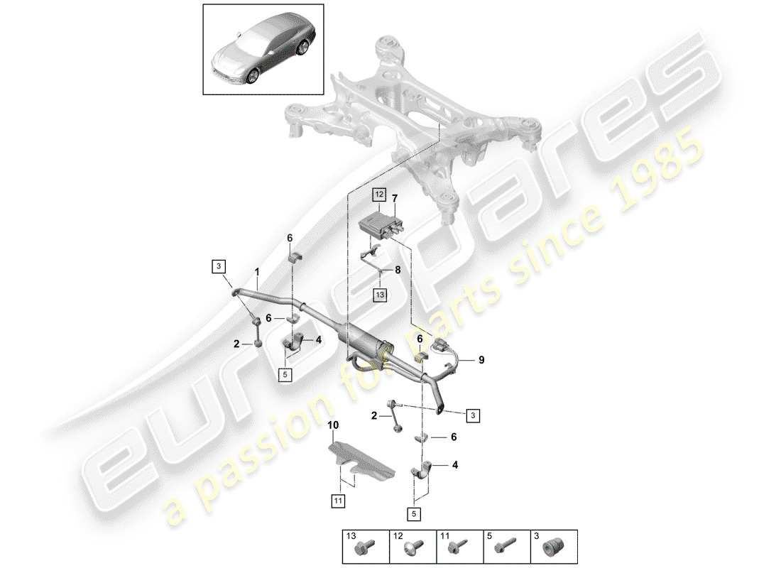porsche 2020 (panamera 971-1) stabilisateur schéma des pièces