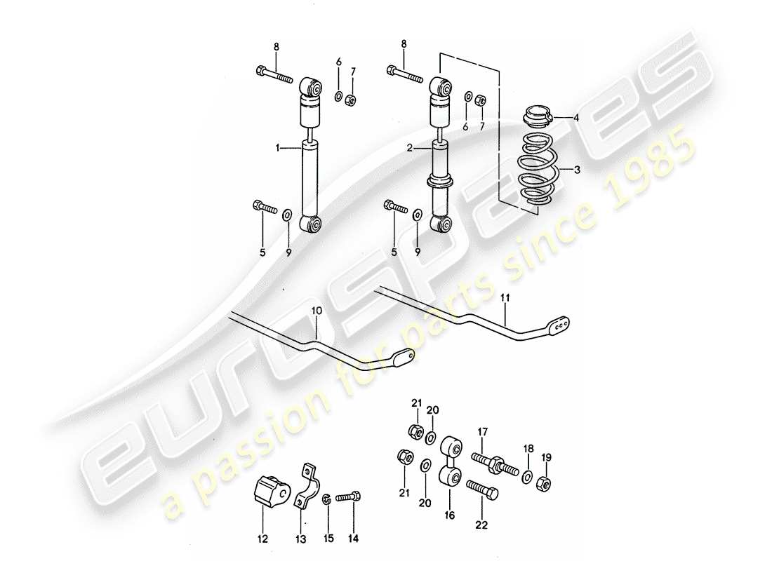 porsche 1995 (968) amortisseur de vibrations - stabilisateur schéma des pièces