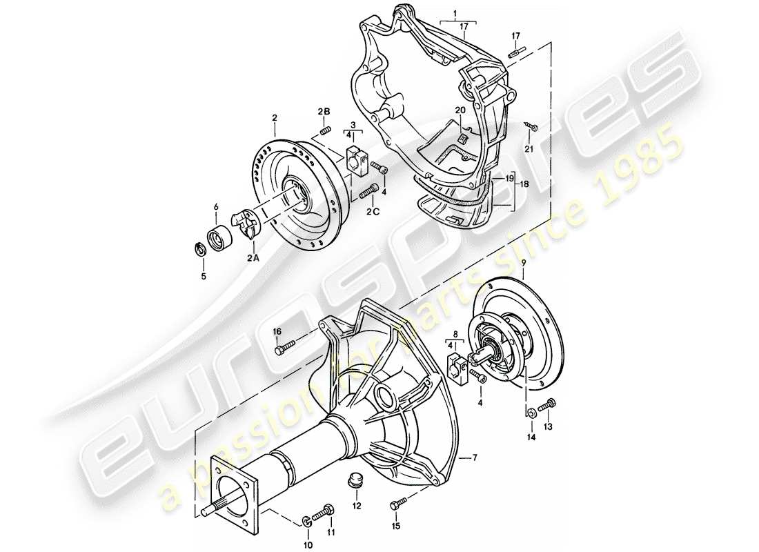 porsche 1978 (924) tube central - transmission automatique schéma des pièces