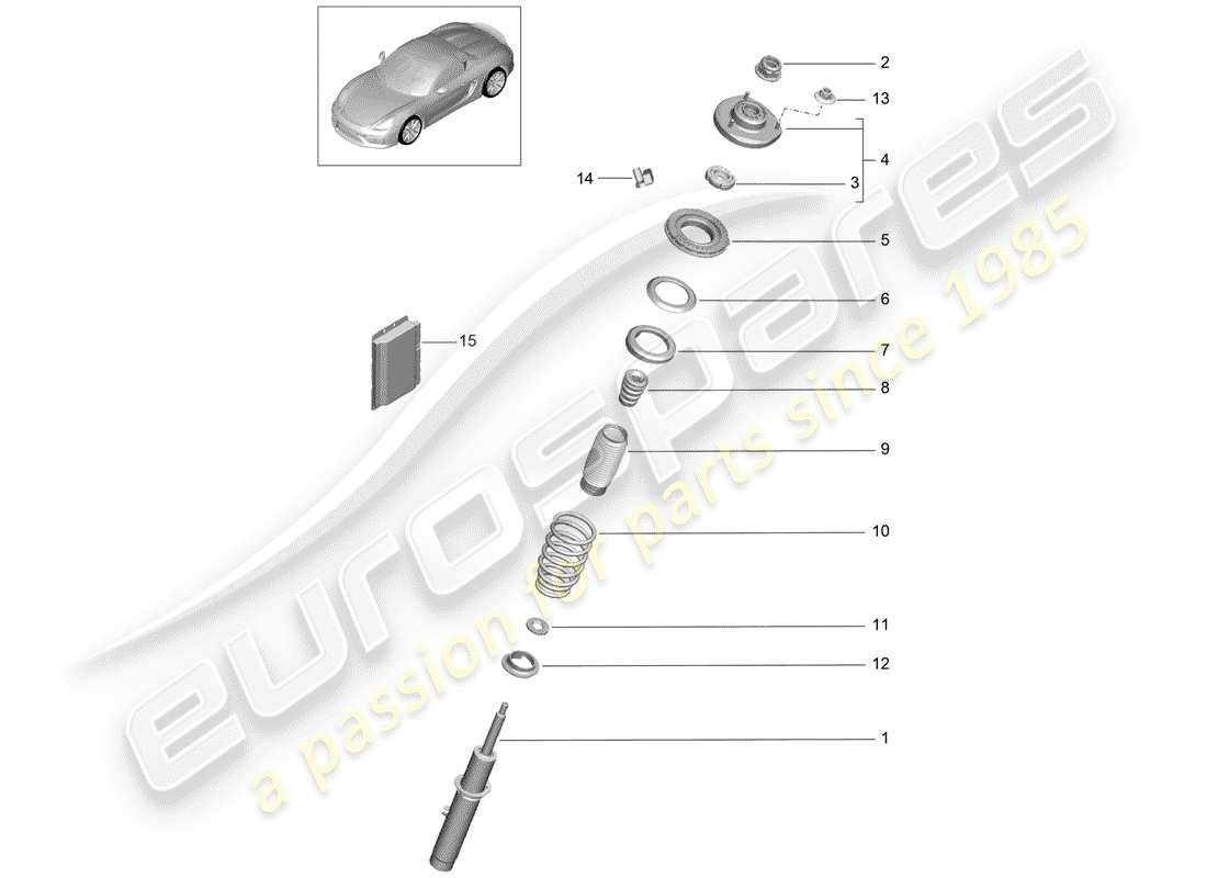 porsche 2016 (981 boxster spyder) amortisseur de vibrations schéma des pièces