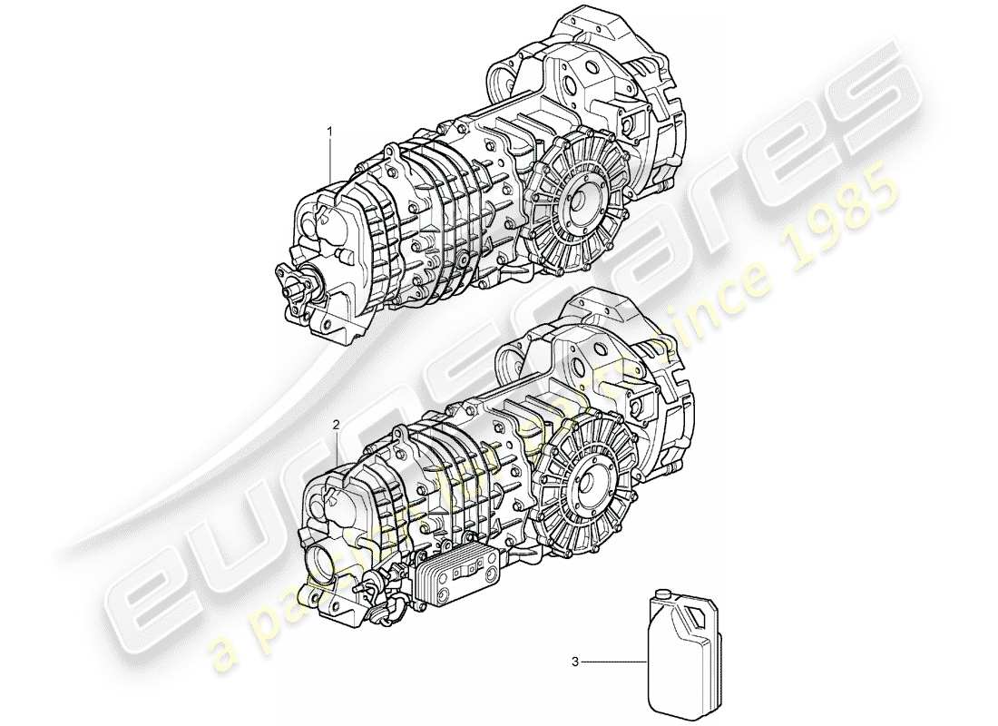 porsche 2001 (996 turbo / gt2) transmission de remplacement - - prêt à l'installation schéma des pièces