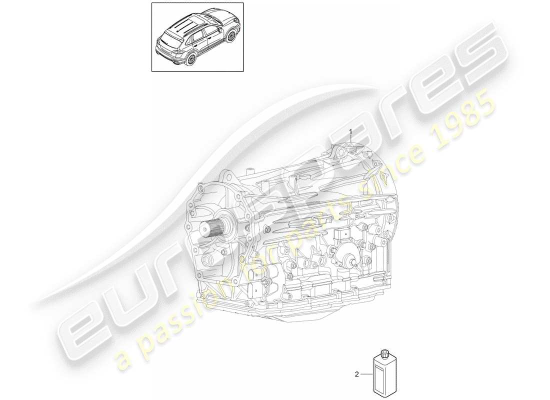 porsche 2011 (cayenne e2 92a) 8-speed schéma des pièces de la boîte de vitesses automatique