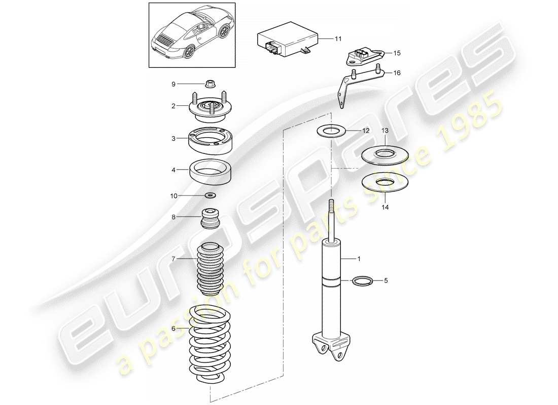 porsche 2012 (997-2) amortisseur schéma des pièces
