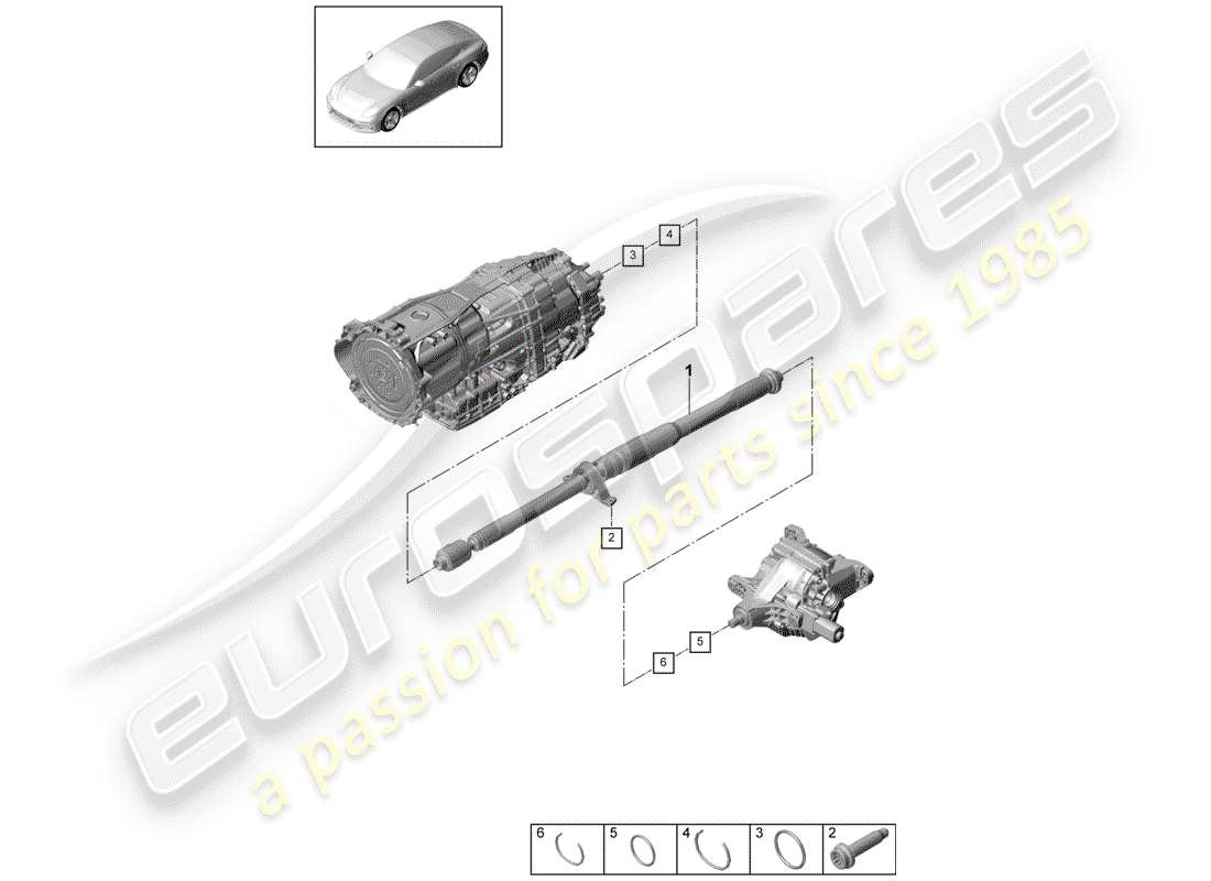 porsche 2017 (panamera 971-1) arbre d'hélice schéma des pièces