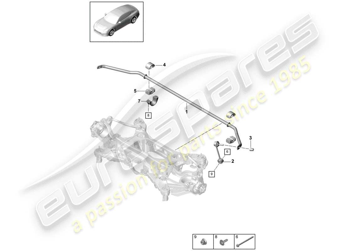 porsche 2017 (panamera 971-1) schéma des pièces du stabilisateur
