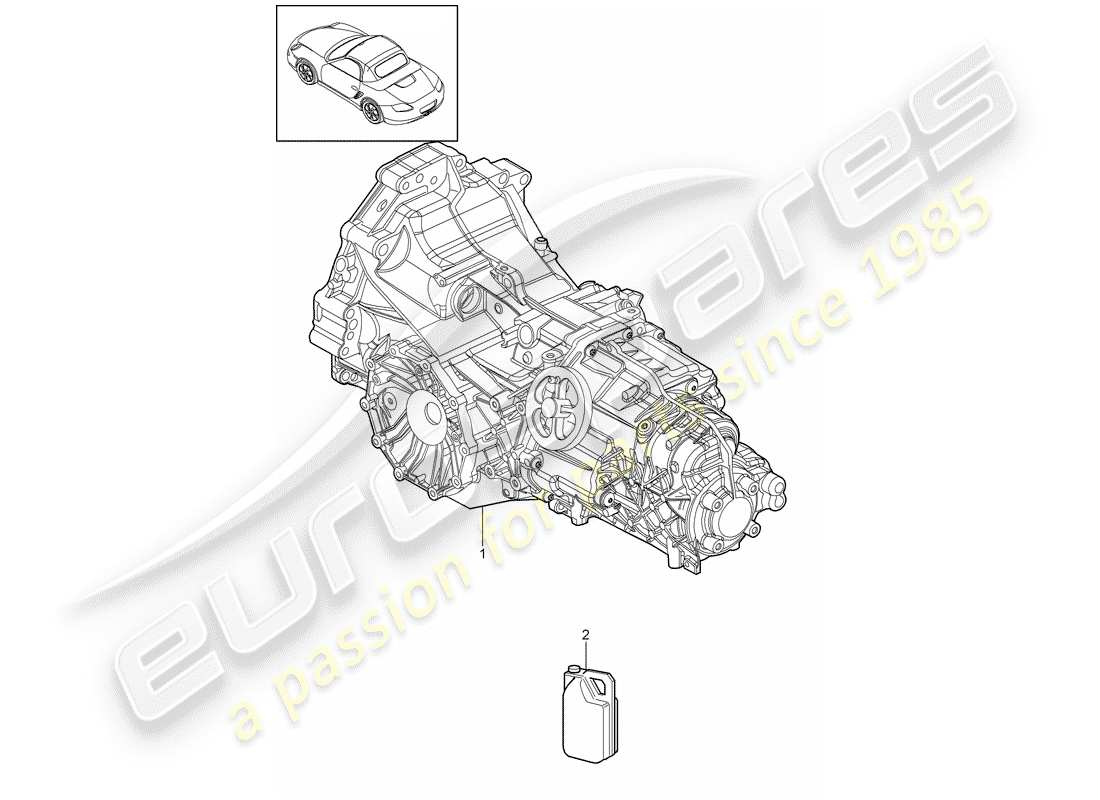 porsche 2011 (987 boxster) transmission de remplacement schéma des pièces