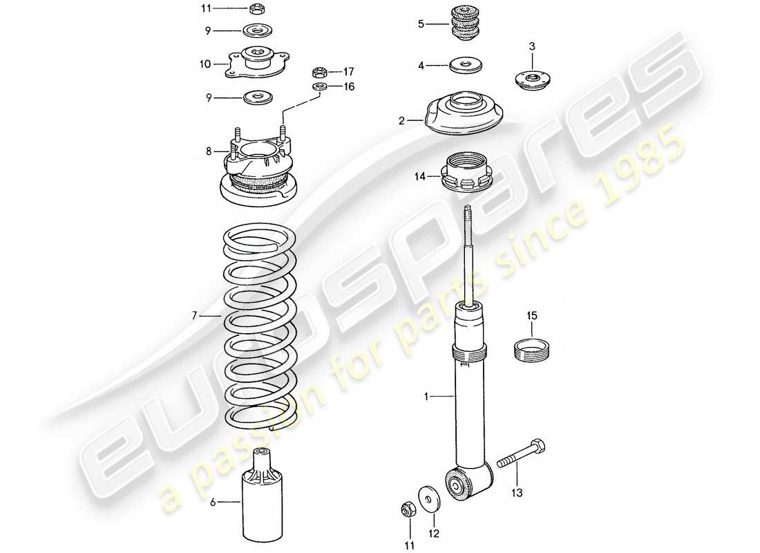 porsche 1991 (928) suspension schéma des pièces