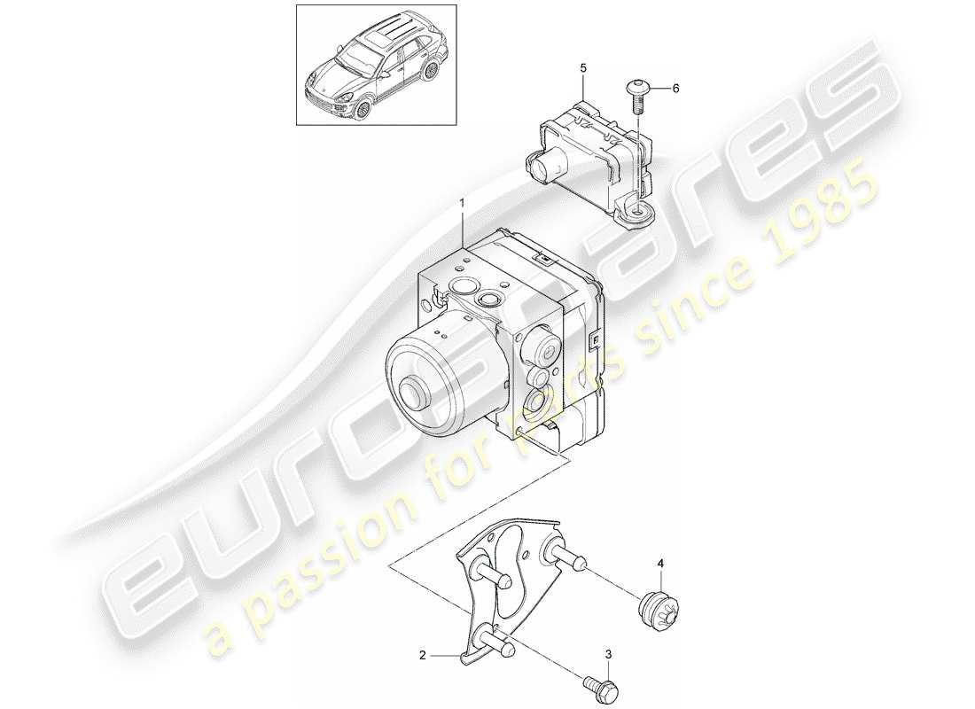 porsche 2011 (cayenne e2 92a) unité hydraulique schéma des pièces