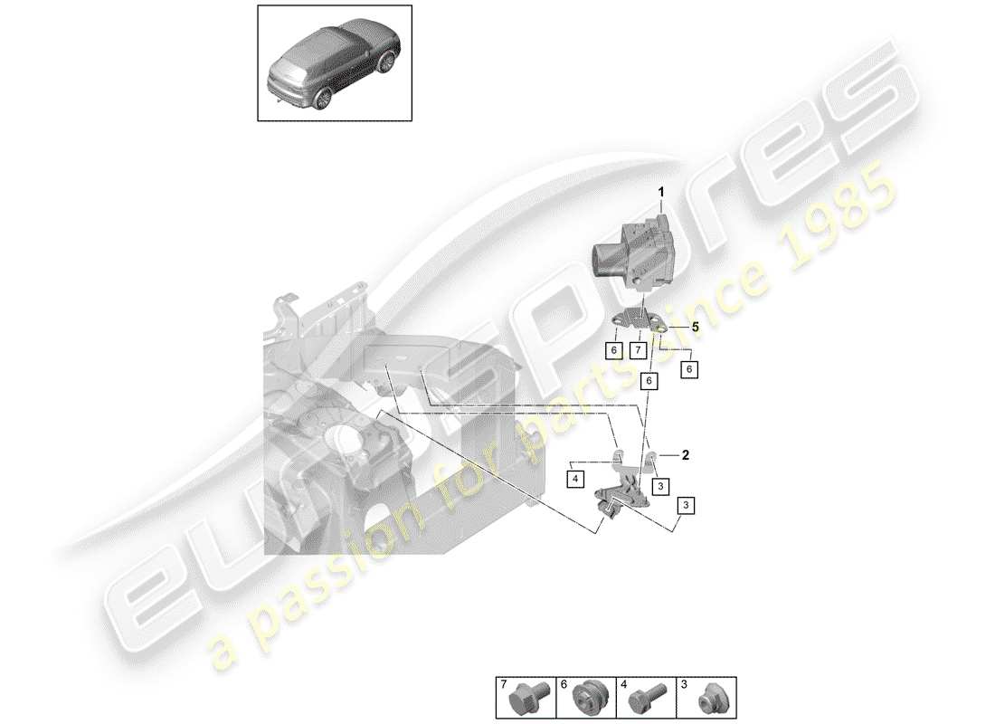 porsche 2020 (cayenne e3 9ya/9yb) unité hydraulique schéma des pièces