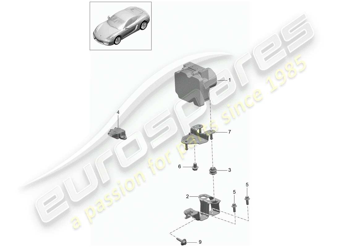 porsche 2015 (981 cayman) unite hydraulique schéma des pièces