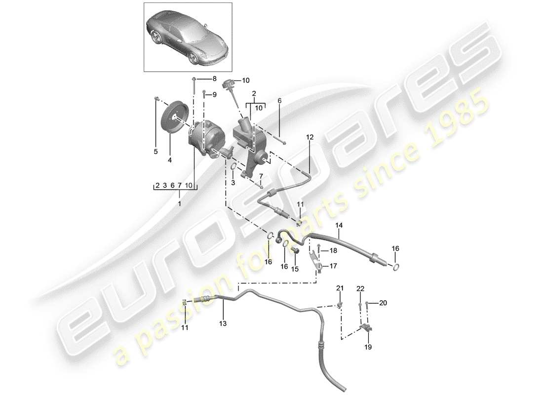 porsche 2014 (991-1) lignes schéma des pièces