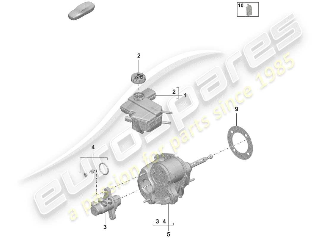 porsche 2019 (992-1) maître cylindre de frein schéma des pièces