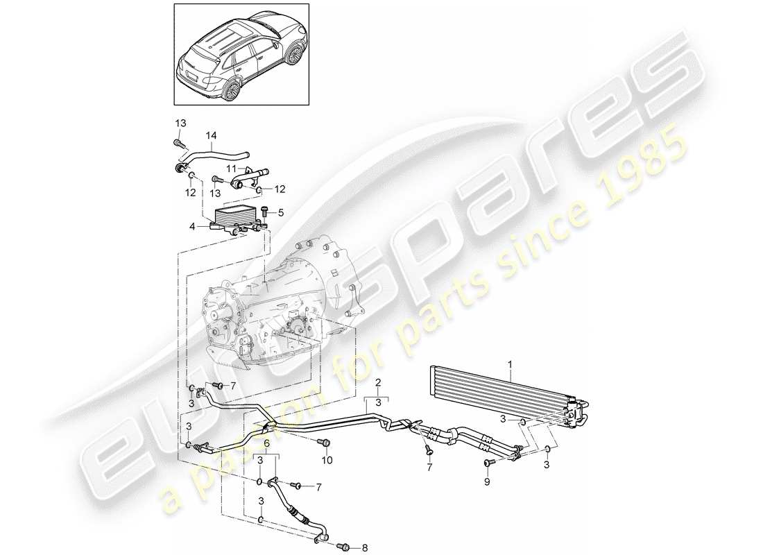 porsche 2011 (cayenne e2 92a) schéma des pièces tiptronic