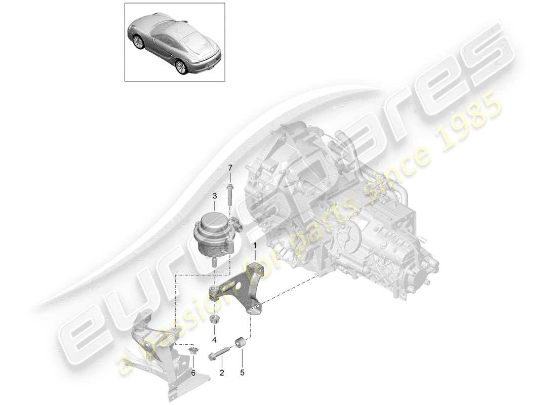 porsche 2015 (981 cayman) suspension de transmission schéma des pièces
