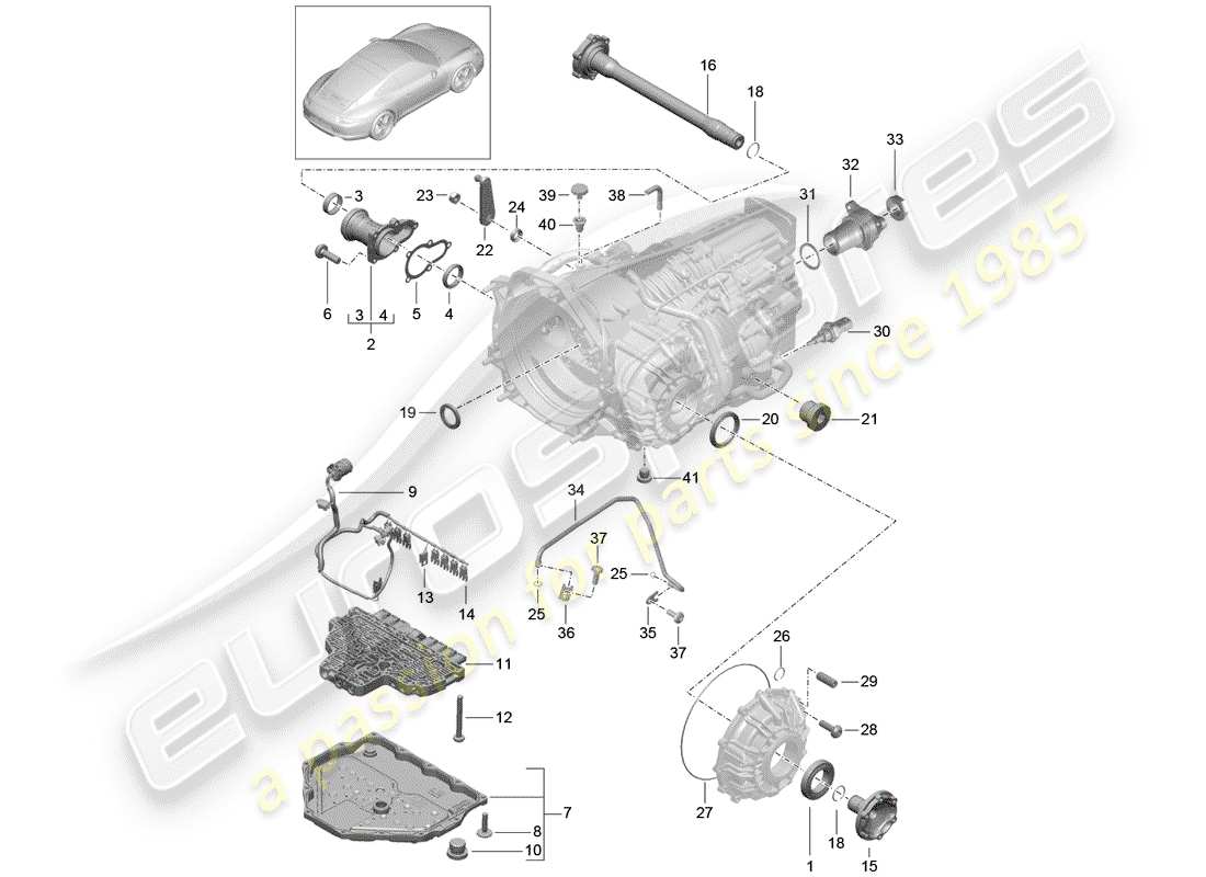 porsche 2013 (991-1) -pdk-diagramme des pièces