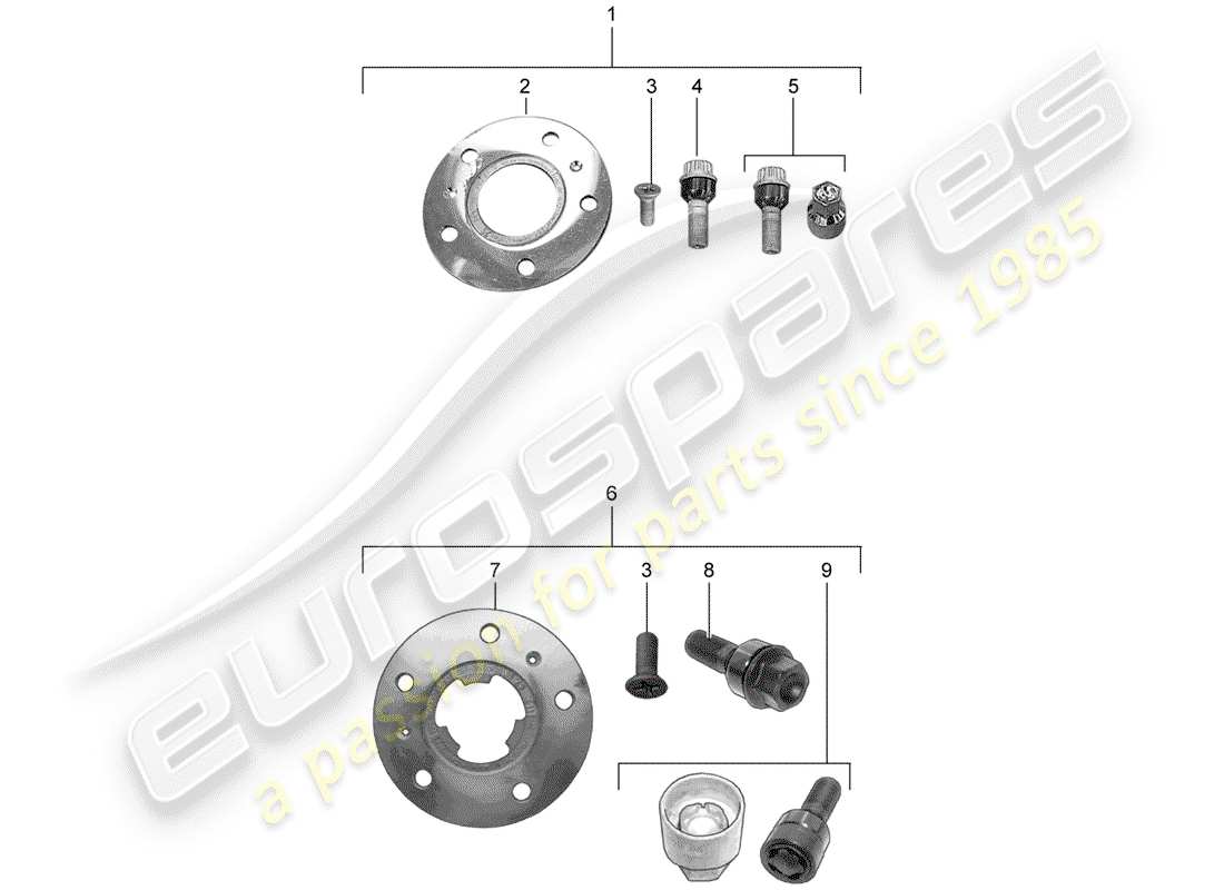 porsche 2013 (tequipment panamera) rondelle d'espacement schéma des pièces