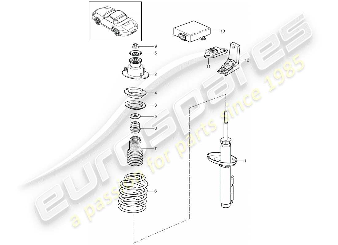 porsche 2012 (987 boxster) amortisseur schéma des pièces