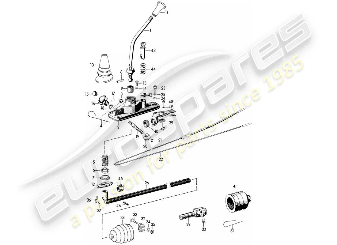 porsche 1963 (356b/356c) contrôle des transmissions schéma des pièces