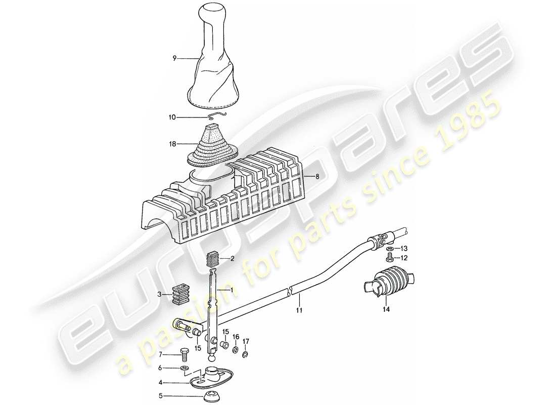 porsche 1987 (959) contrôle des transmissions schéma des pièces