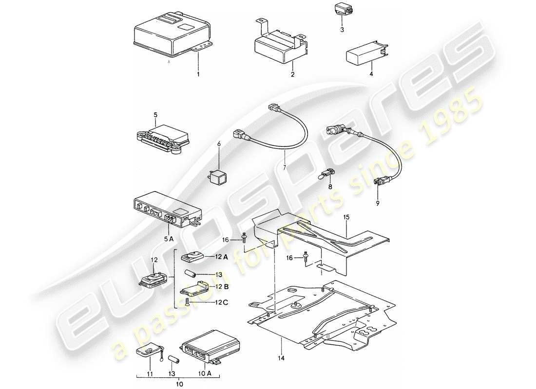 porsche 1994 (993) unités de contrôle schéma des pièces