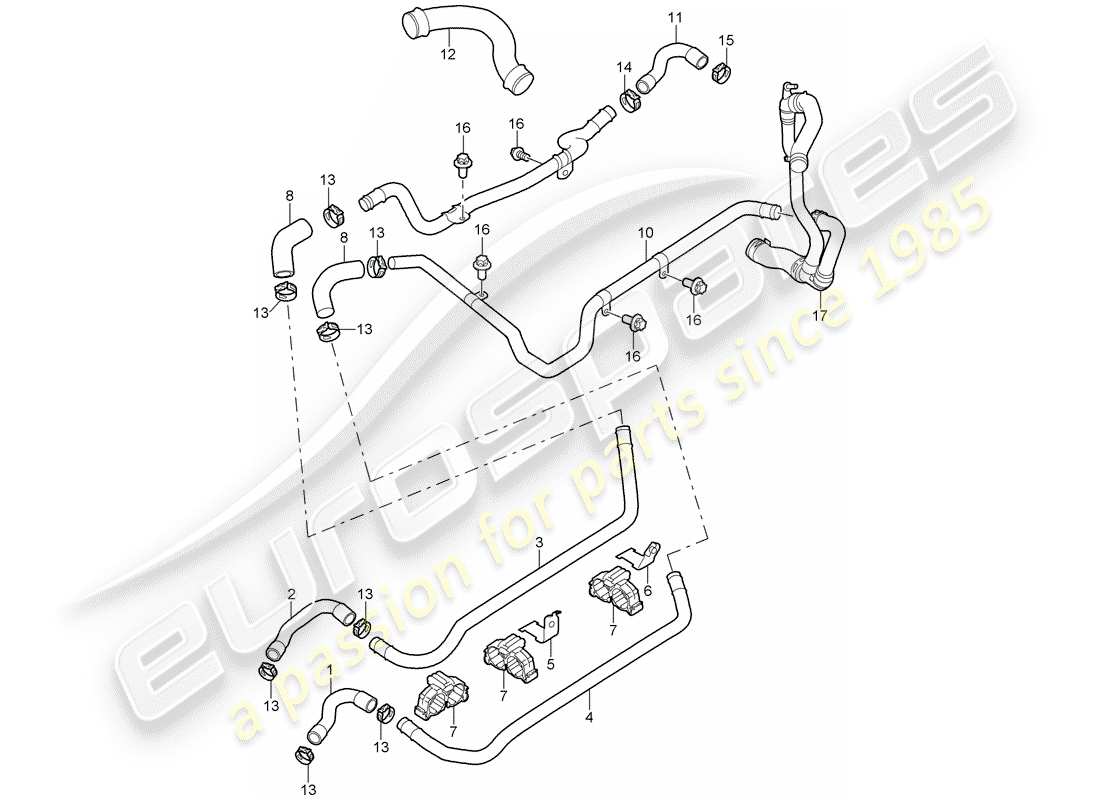 porsche 2005 (997-1) lignes diagramme de pièce