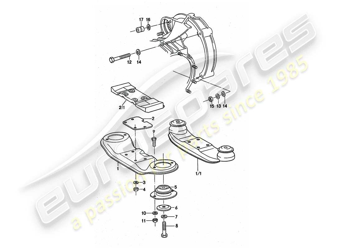 porsche 1976 (911 turbo) suspension de transmission schéma des pièces