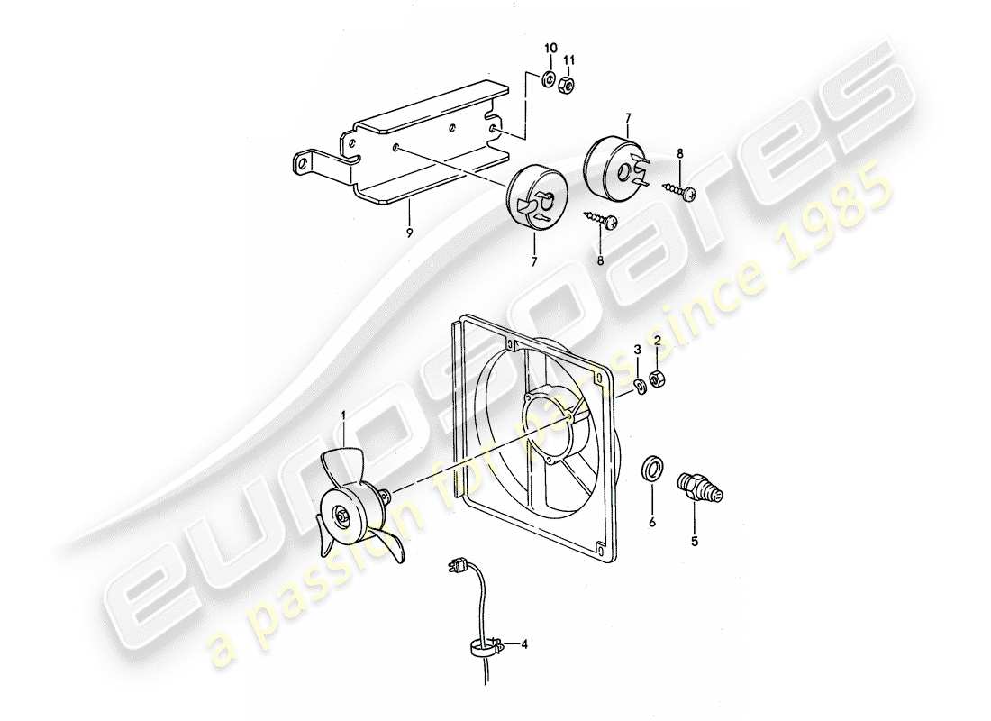 porsche 1994 (968) ventilateur électrique schéma des pièces